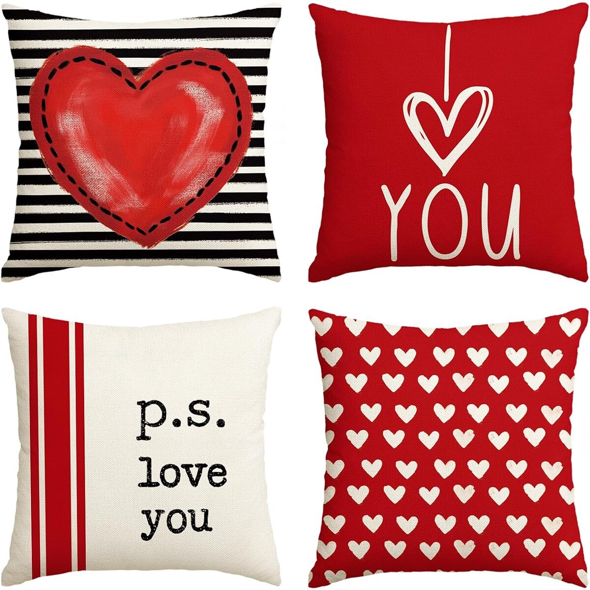 20 Inches Soft Valentine&#x27;s Day Throw Pillow Covers Set of 4