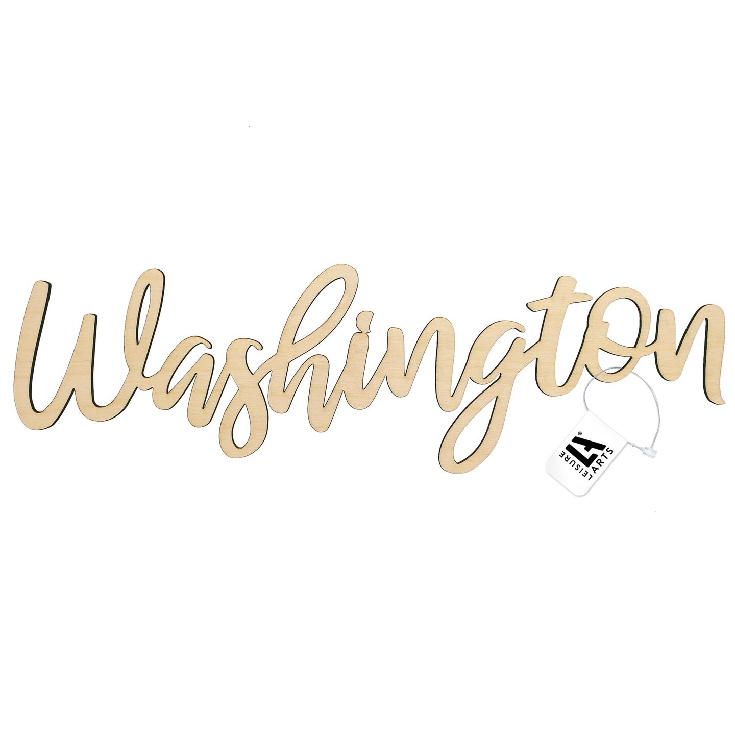 Leisure Arts Unfinished Wood Words - 13.5" X 4.5" - Washington Wood Cutout Word Cutouts For Crafts Wooden Words For Crafts Wooden Cut Out Letters Laser Cut Large Size