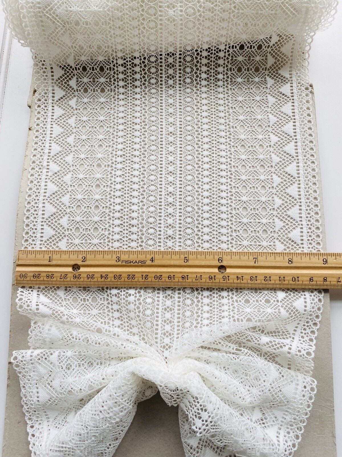 Kitcheniva Stretch Bright White Eyelet Stripe Lace Trim Sewing Crafts