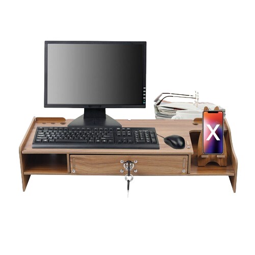 Kitcheniva Wood Monitor Riser With Drawer