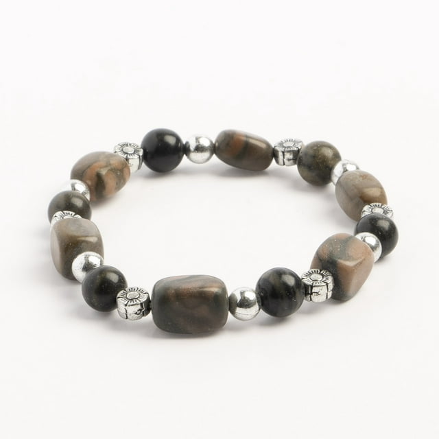 Earth&#x27;s Jewels Semi-Precious Natural Jasper Stretch Bracelets #79