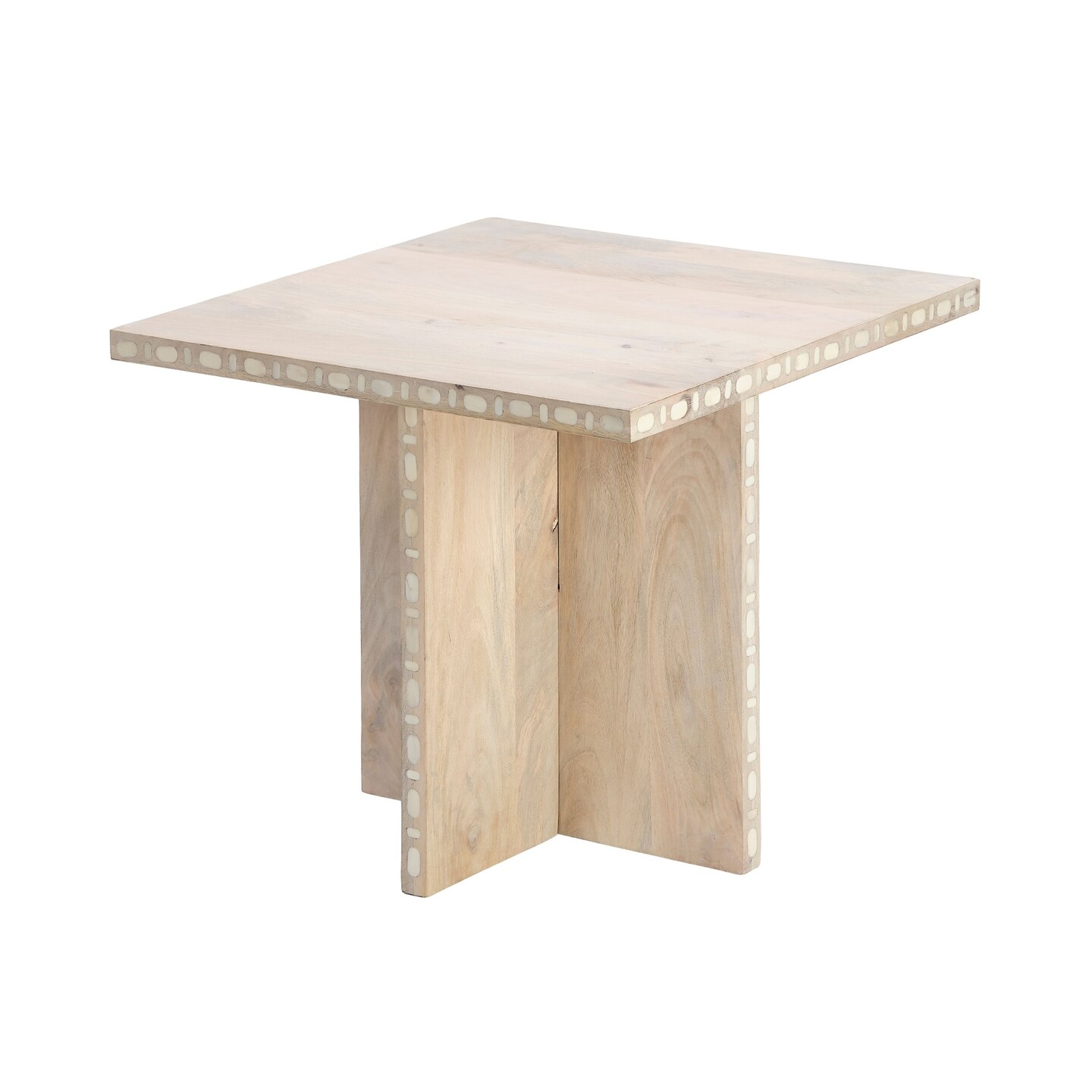 Jamie Young Company Water Buffalo Bone Inlay Square Side Table - 24&#x22; - White