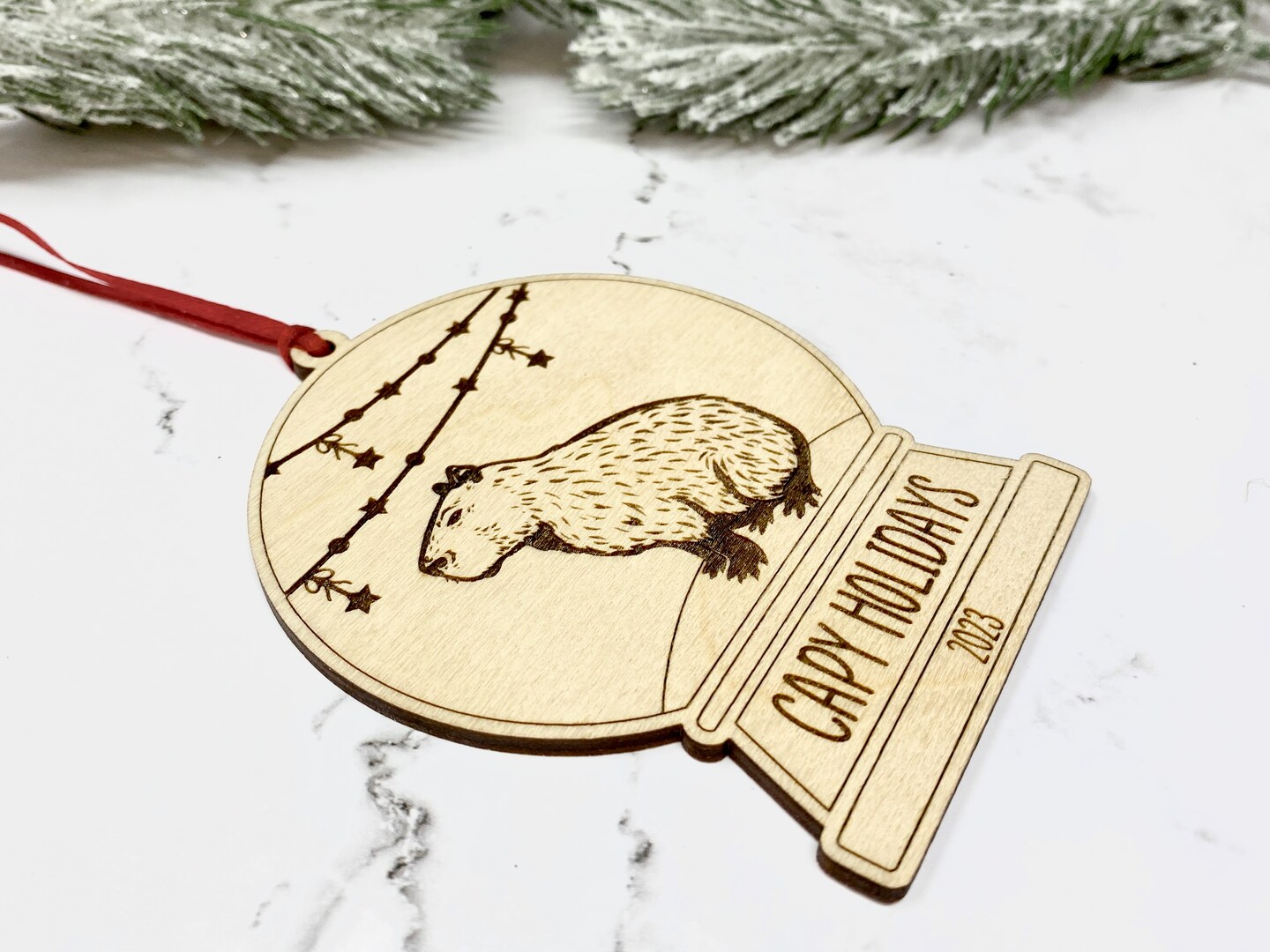 Capybara Ornament, Capy Holidays, Capybara Christmas, Capybara