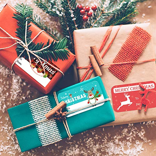 Gift Tag Stickers, Christmas Tags for Gifts 500+ Pcs, Christmas Name Tags - Christmas Stickers, to from Gift Tags Stickers, Gift Sticker Labels Large, 8 Designs Self Adhesive Labels - 2.8&#x201D;1.6&#x201D;