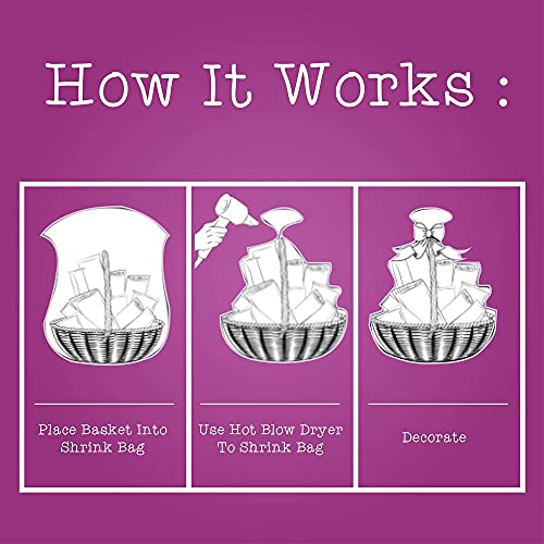 10 Pieces Shrink Wrap Basket Bags 10 Pack For Gift Baskets Clear cellophane PVC Shrink Bags 24"X 30"……