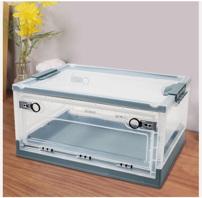 35L Stackable Collapsible Plastic Storage Bin with Lid