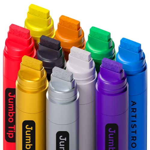 ARTISTRO 20 Jumbo Markers, Acrylic Markers with 15mm Jumbo Felt Tip for  Rock, Wood, Canvas, Ceramic, Glass & More - Acrylic Paint Markers for  Murals