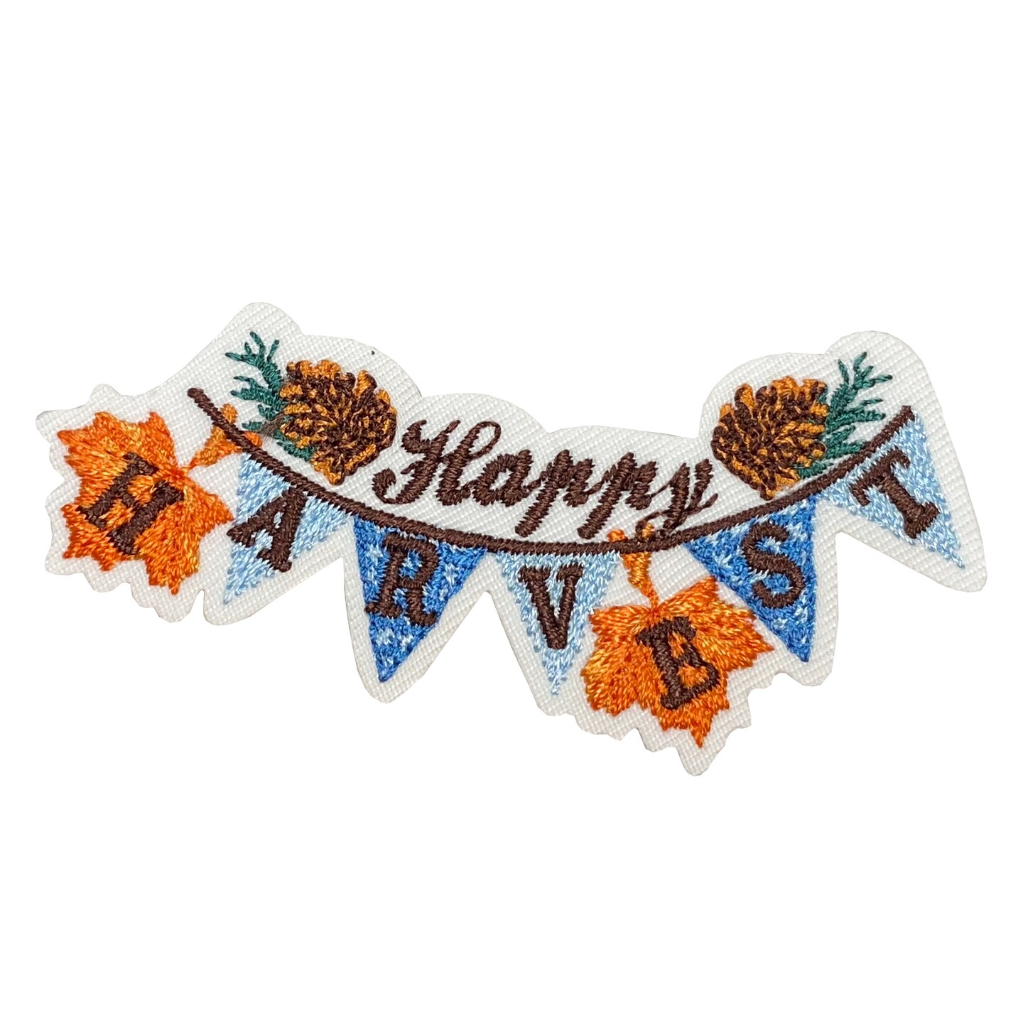 Happy Harvest Fall Banner, Embroidered, Iron on Patch