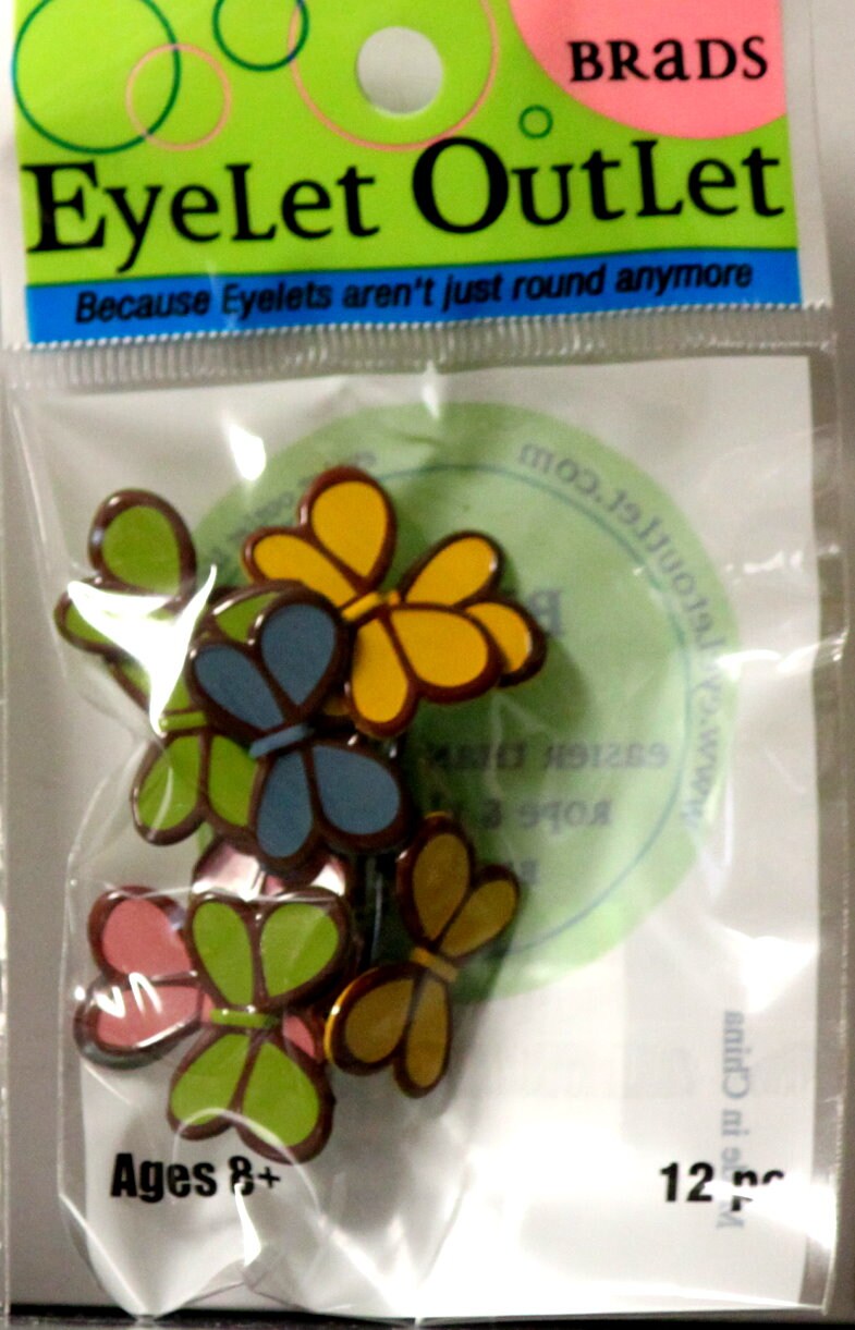 Eyelet Outlet Butterfly Fall Brads 12 PCS