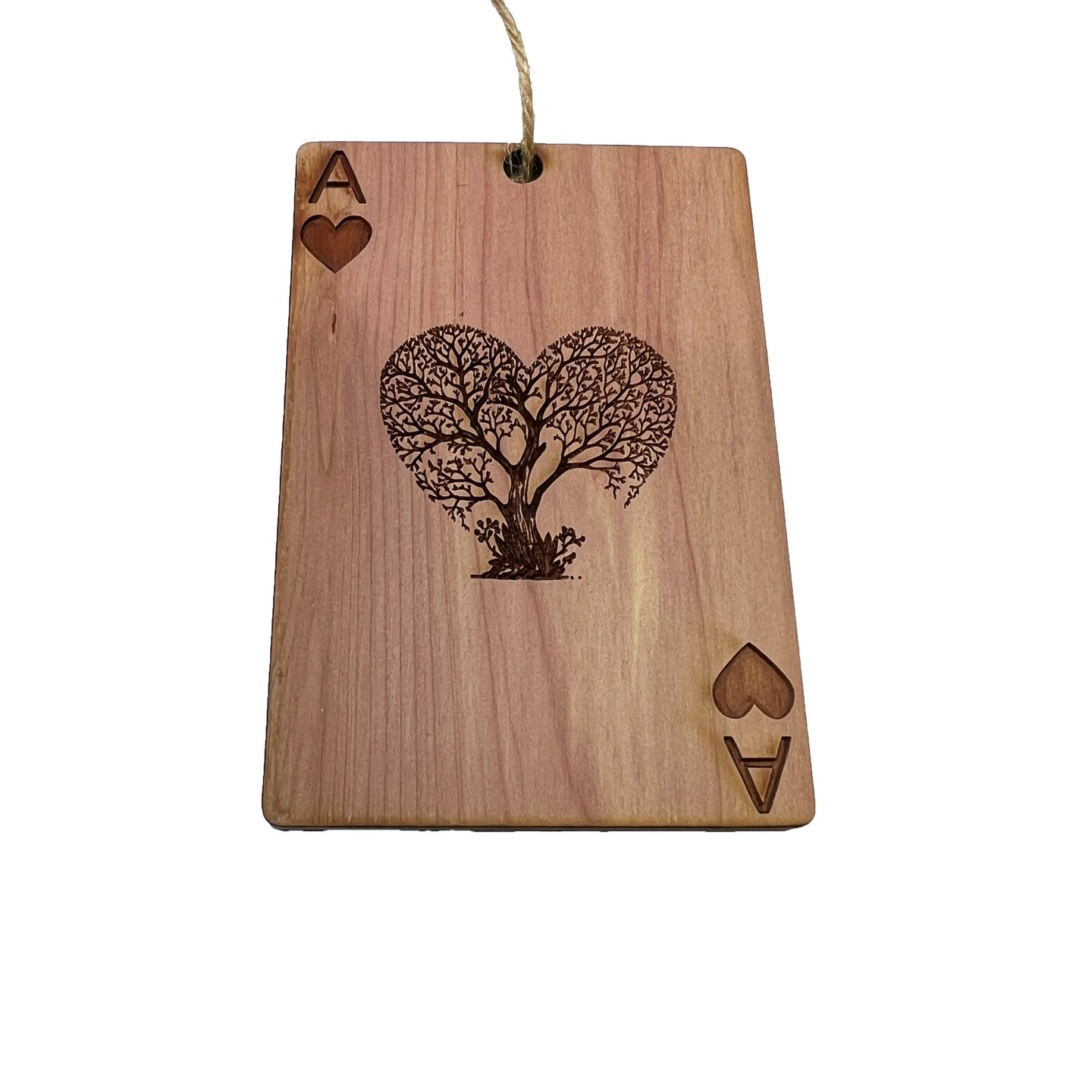 Ace of Hearts Card - Cedar Ornament Ace of Hearts Card - Cedar Ornament
