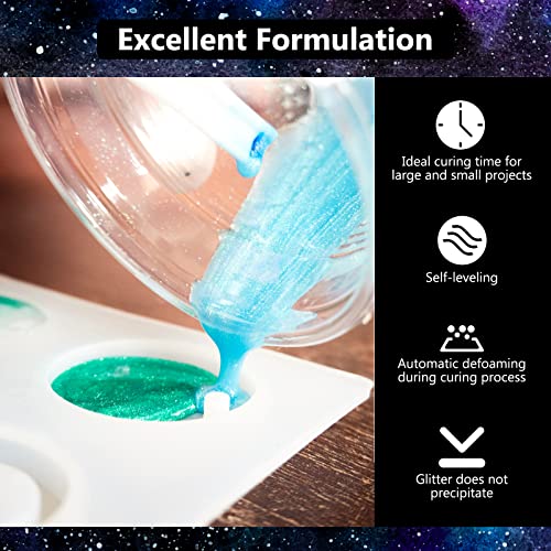 KISREL Epoxy Resin 32OZ - Crystal Clear Epoxy Resin Kit - No Yellowing No Bubble Art Resin Casting Resin for Art Crafts, Jewelry Making, Wood &#x26; Resin Molds(16OZ x 2)