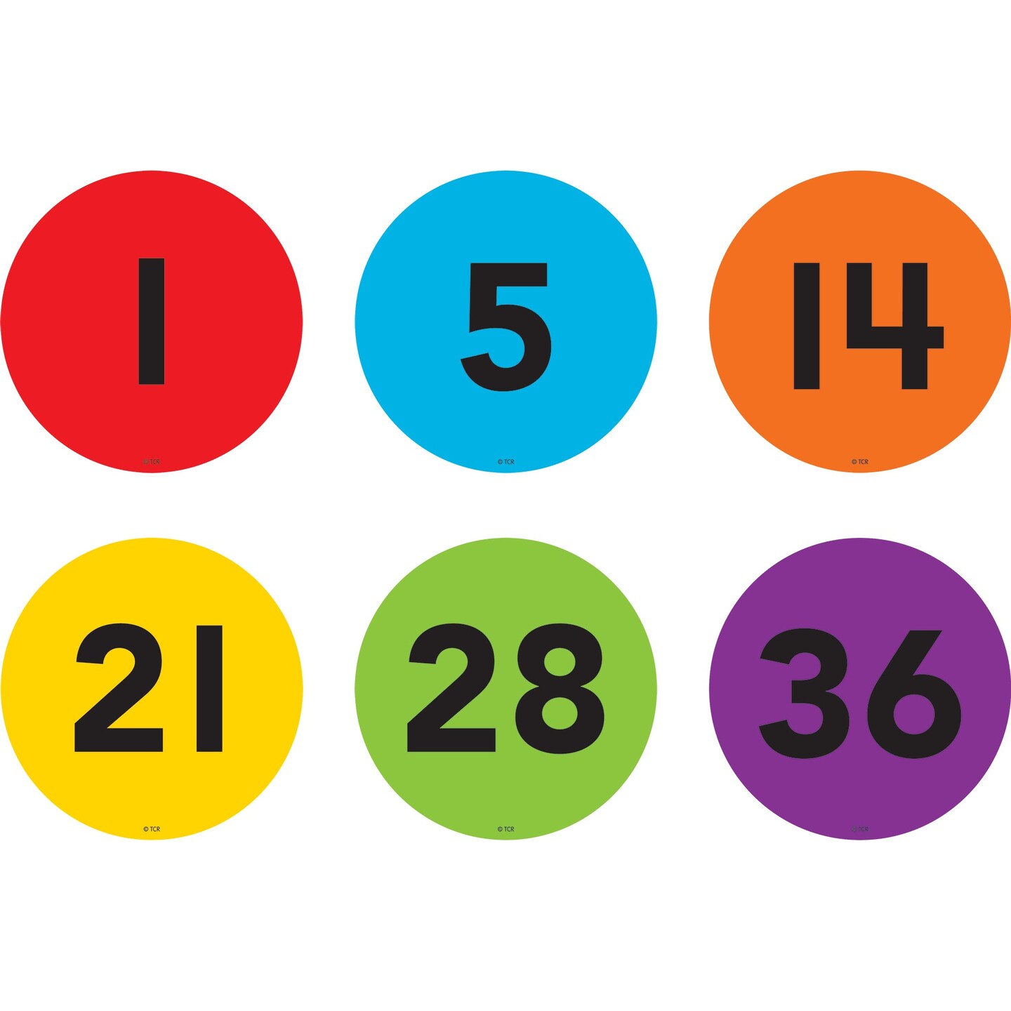Spot On&#xAE; Numbers 1-36 Floor Markers, 4&#x22;