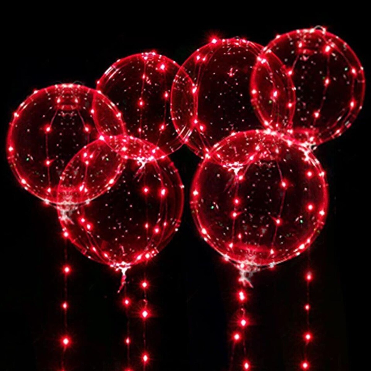 Transparent LED Light Up Balloons 6 packs