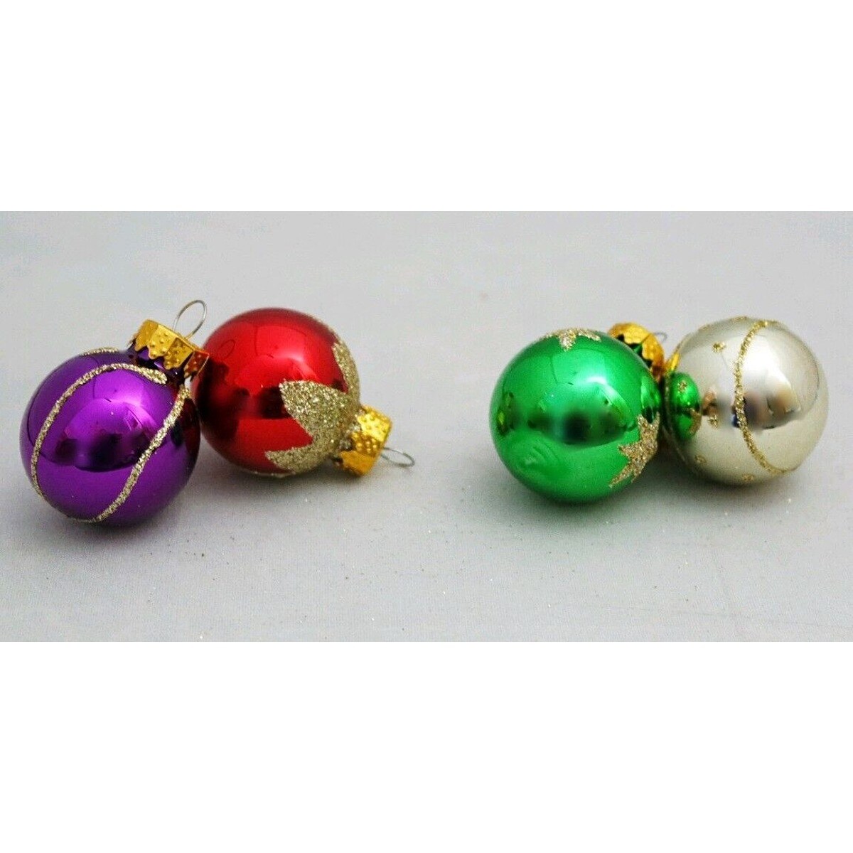Mini Ball Finial Glass Christmas Ornament Set of 15