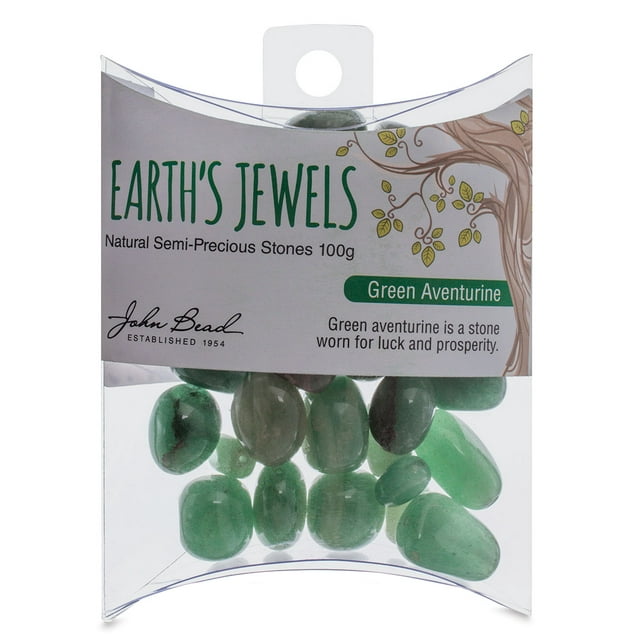 Earth&#x27;s Jewels Green Aventurine Natural Stone Bead Assortment