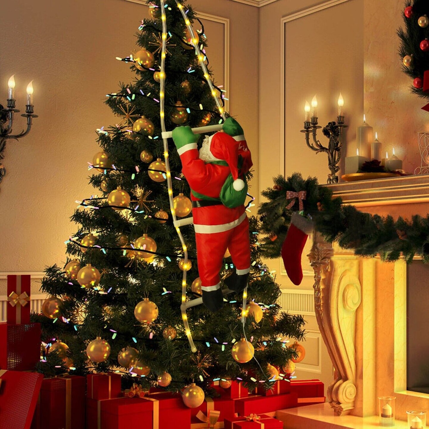 High Quality LED Santa Claus Christmas Tree Decor