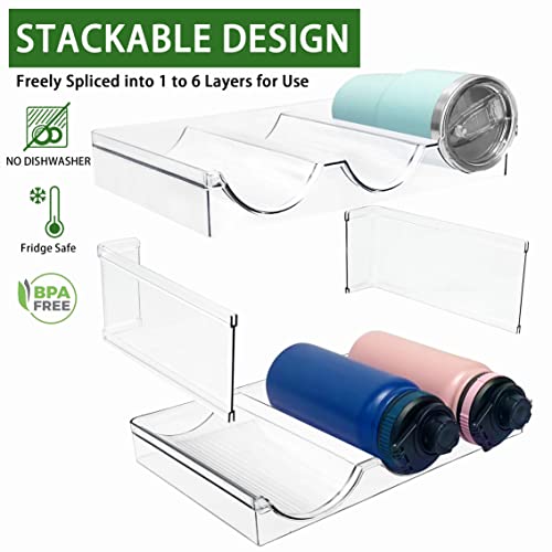 Water Bottle Organizer, Stackable Kitchen Pantry Organization and Storage Shelf, Plastic Holder for Fridge Kitchen Cabinet Organizer and Storage, Tumbler Travel Mug Cup Organizer