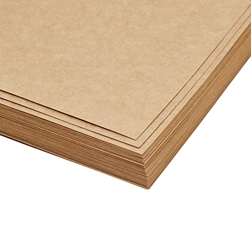 48-Pack Kraft Paper Sheets for Wedding, Brown Cardstock for Party Invitations, Announcements, Drawing, DIY Projects, Arts and Crafts, Letter Size, 120gsm (8.5 x 11 Inches)