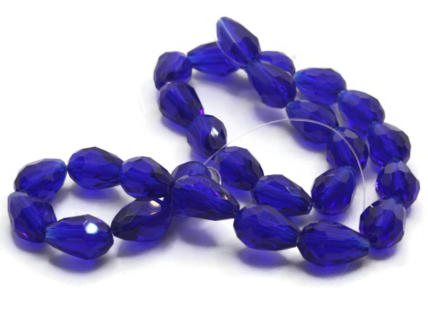 29 12mm Shiny Blue Glass Teardrop Beads – Smileyboy Beads