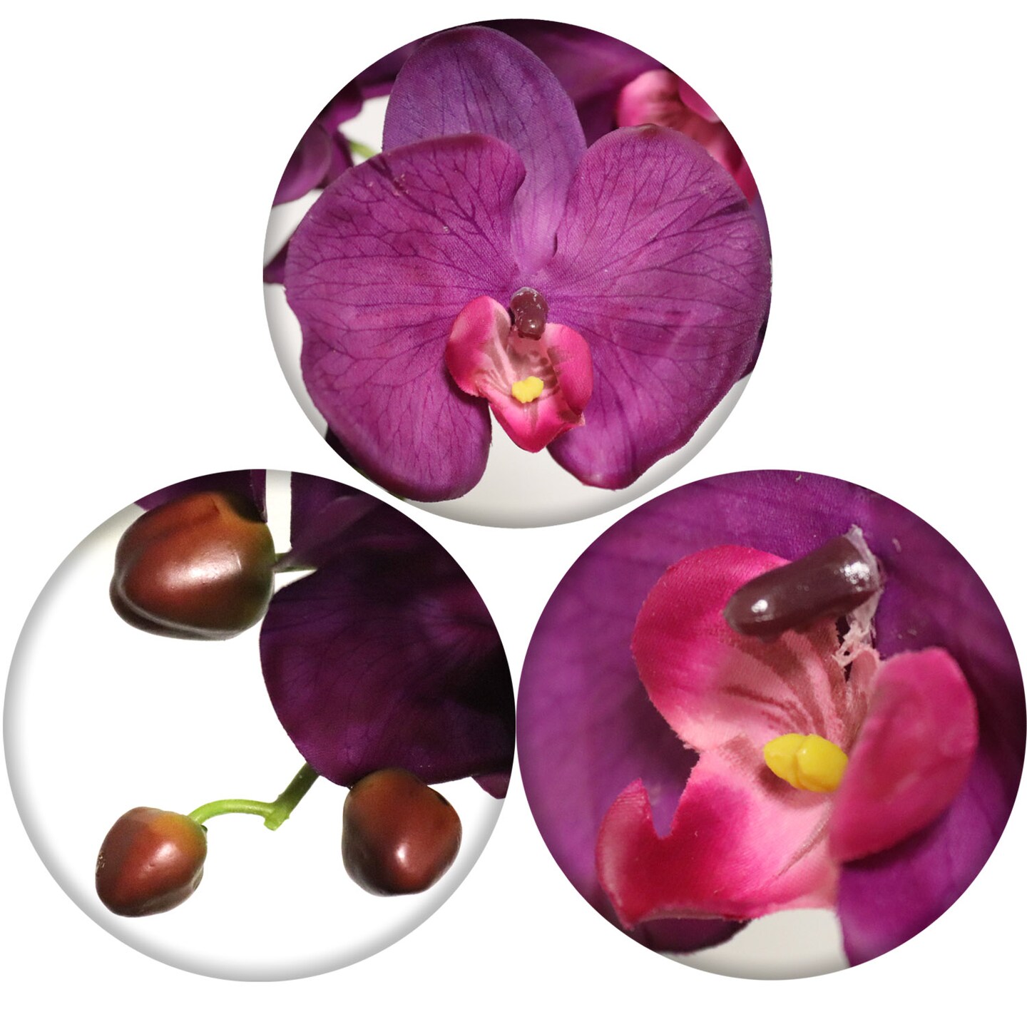 Set of 2: Artificial Phalaenopsis Orchid Stem with 9 Realistic Silk Blooms | 33.5-Inch | Purple | Faux Orchids | Floral Stems | Parties &#x26; Events | Weddings | Home &#x26; Office Decor