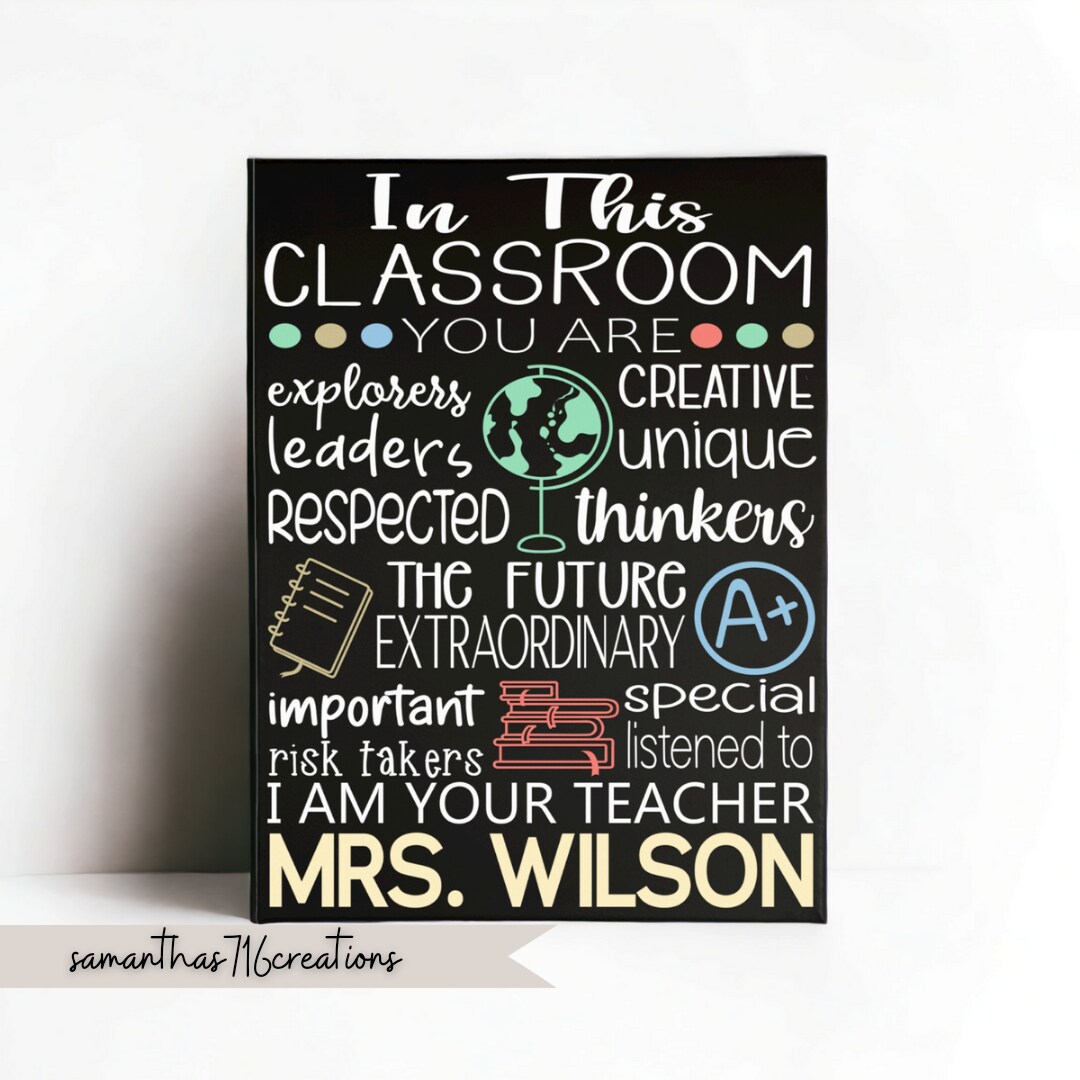 In This Classroom You Are Personalized History Social Studies English 