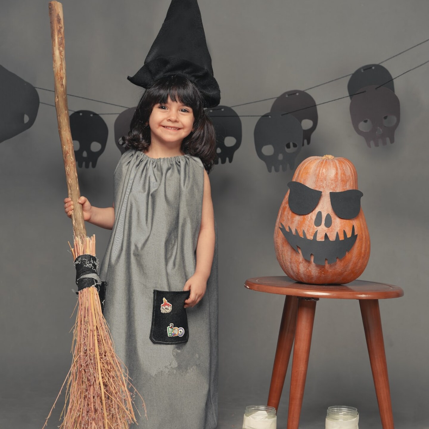 Halloween Boo, Spider, Web, Witch's Hat, Spooky, Embroidered, Iron on Patch