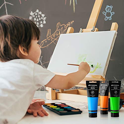 GOTIDEAL Acrylic Paint Titanium White Tubes(120ml, 4.1 oz) Non Toxic Non Fading,Rich Pigments for Painters, Adults & Kids, Ideal for Canvas Wood Clay