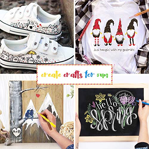 Acrylic Paint Pens, Paint Marker for Rock Painting, 18 Colors Permanent Acrylic Markers Fine Tip Ideal for Craft, Glass, Fabric, Ceramic and More