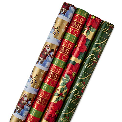 Hallmark Reversible Christmas Wrapping Paper Bundle Traditional