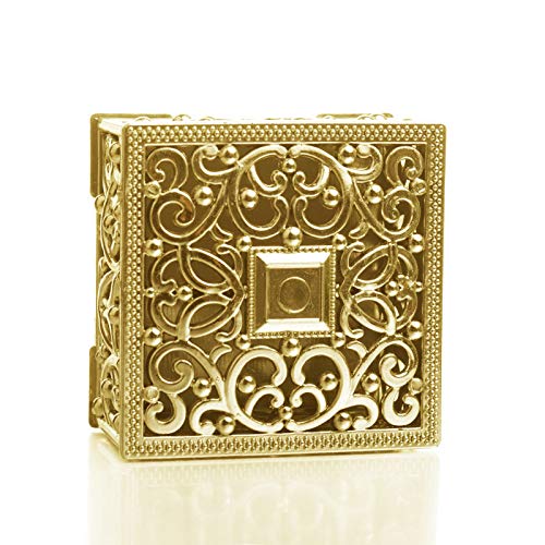 12 Pieces Candy Boxes Plastic Wedding Favor Boxes Candy Jars Candy Storage Boxes Gift Boxes for Wedding Baby Shower Christmas Birthday Party Decorating Ornament Container (Gold)