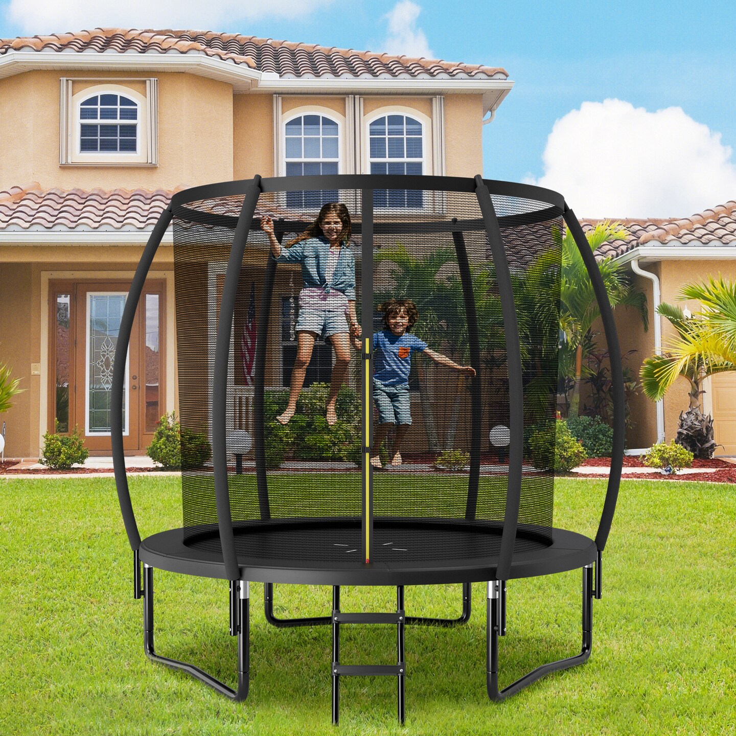 8 Feet ASTM Approved Recreational Trampoline with Ladder