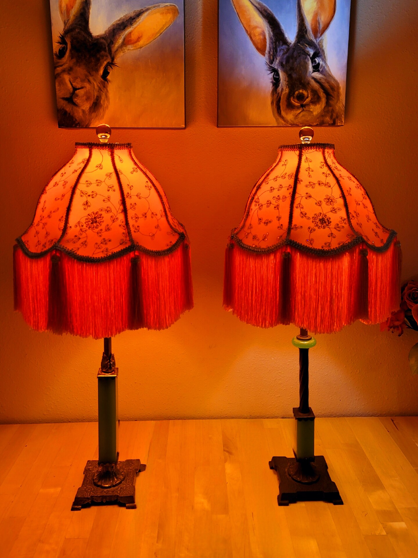 Vintage buy Custom Silk Lampshades (pair)