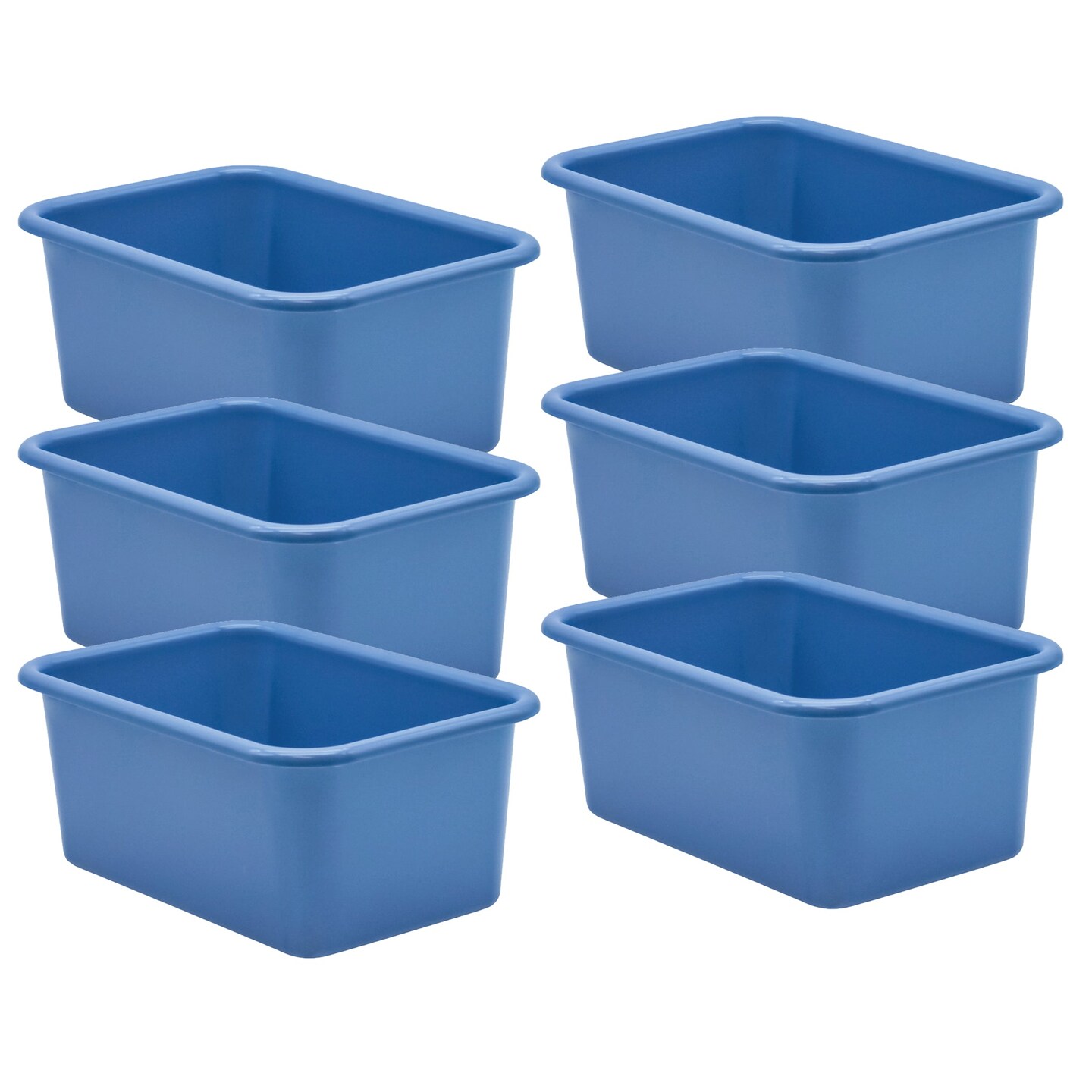 Slate Blue Small Plastic Storage Bin 6 Pack - TCR2088583