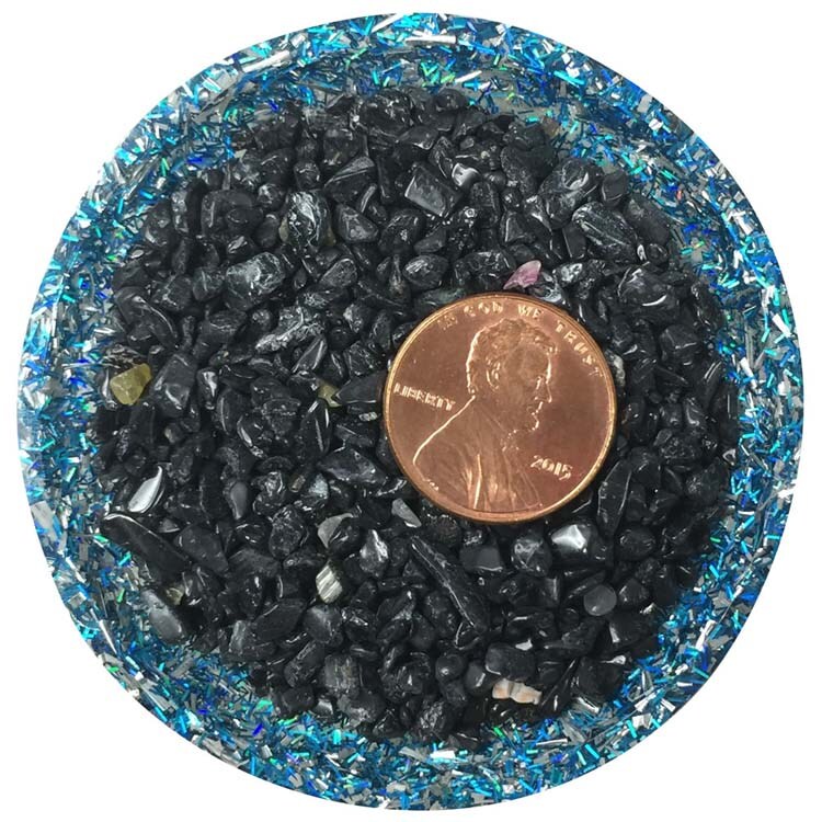 Black Tourmaline Tiny Crystal Chips &#x2013; Size 0