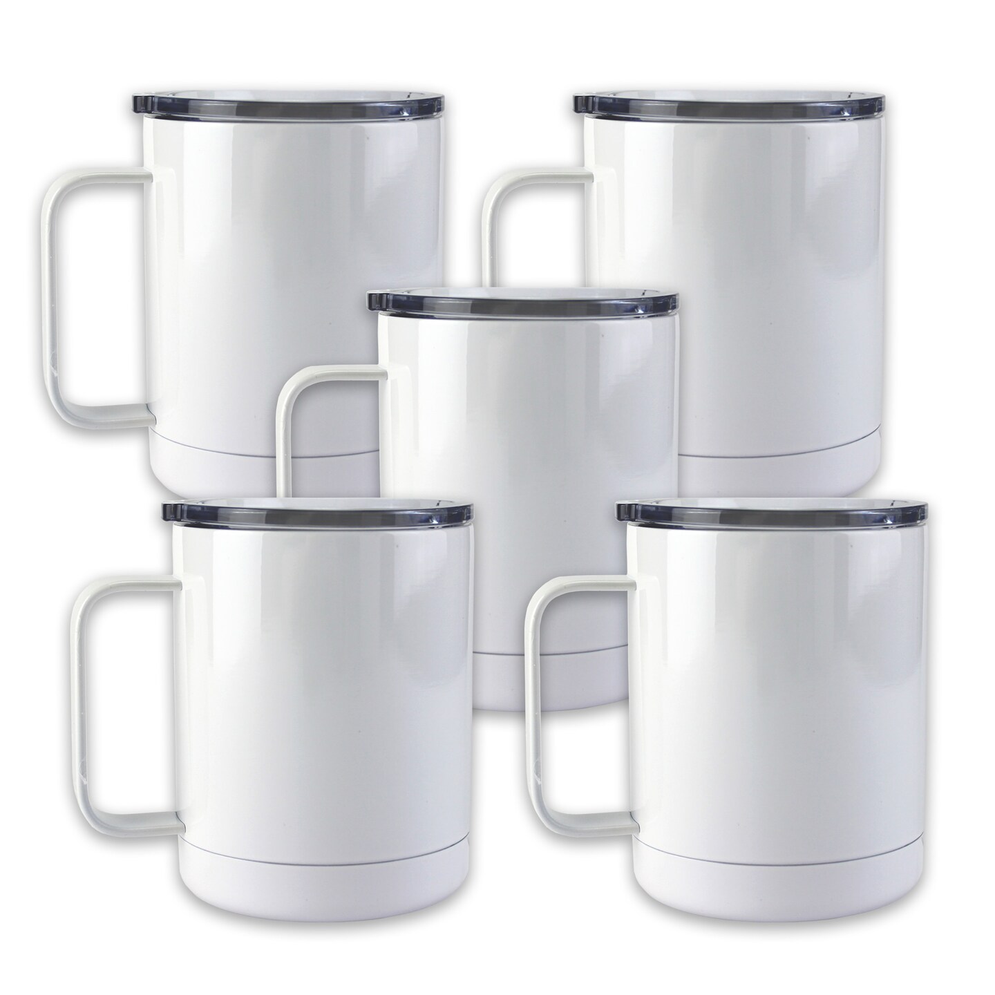 10 oz. Mugs with handle - Stainless Steel sublimation blanks 