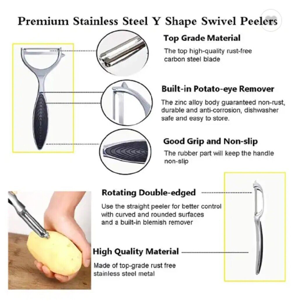 Rotatable Vegetable Peeler Stainless Steel Blade Easy Cleaning
