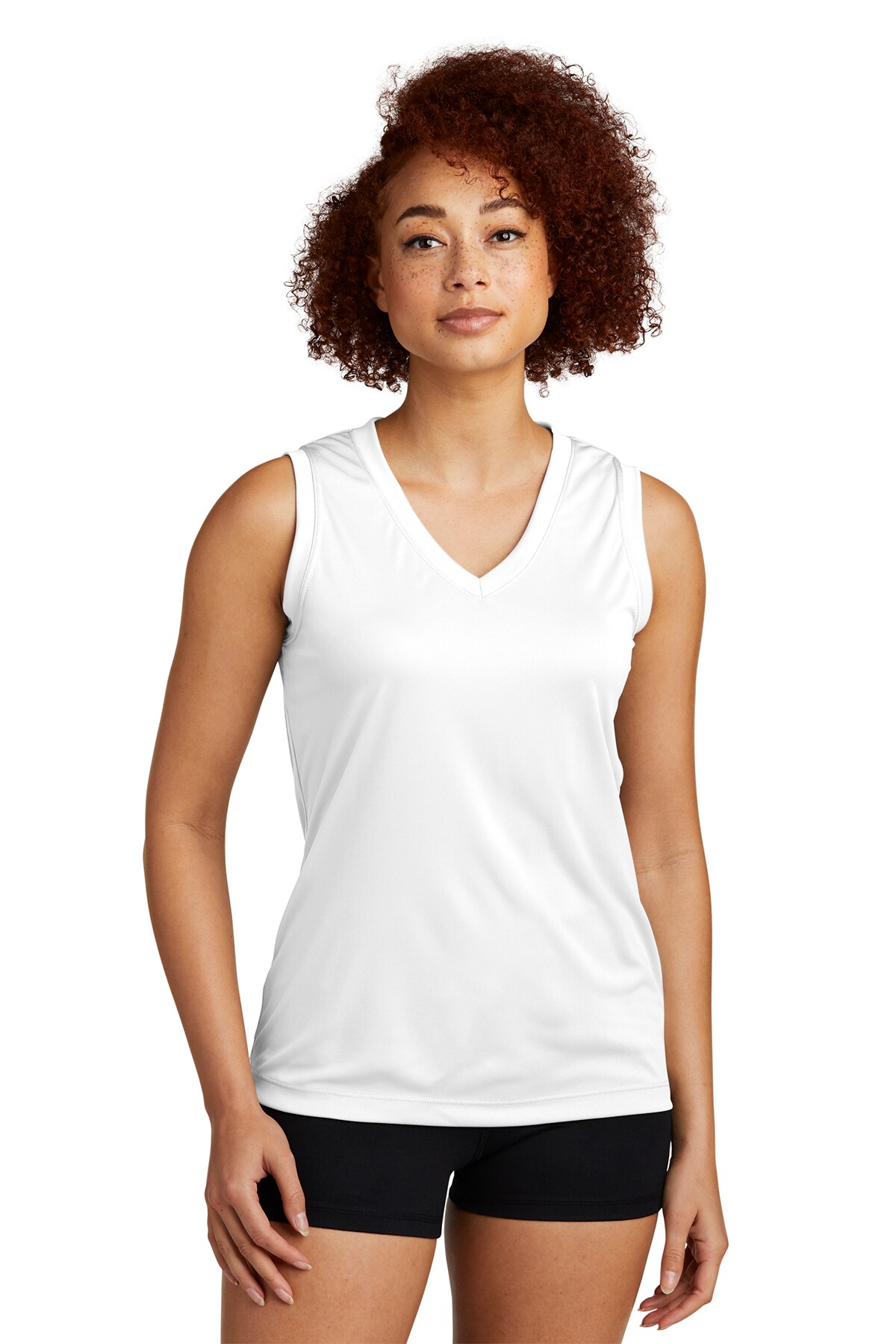Sport-Tek&#xAE; Ladies Sleeveless PosiCharge Competitor V-Neck Tee