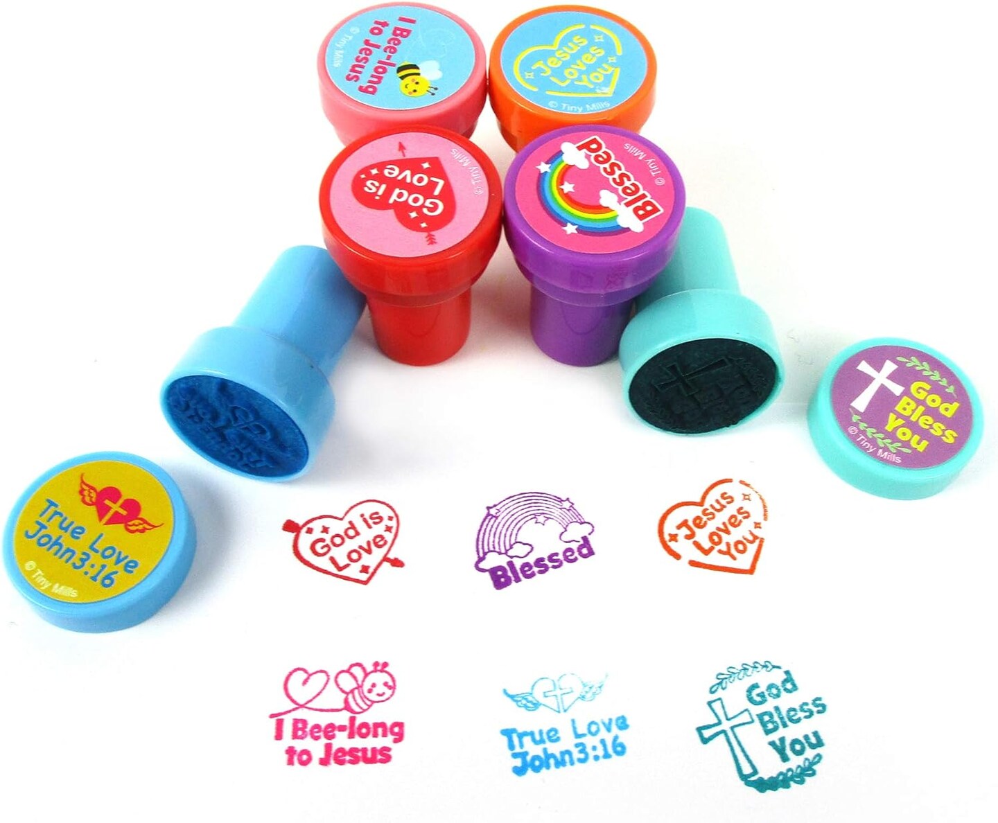 TINYMILLS Religious Christian Love Valentine's Day Stampers for Kids Religious Prizes Carnival VBS Sunday School Church Festival