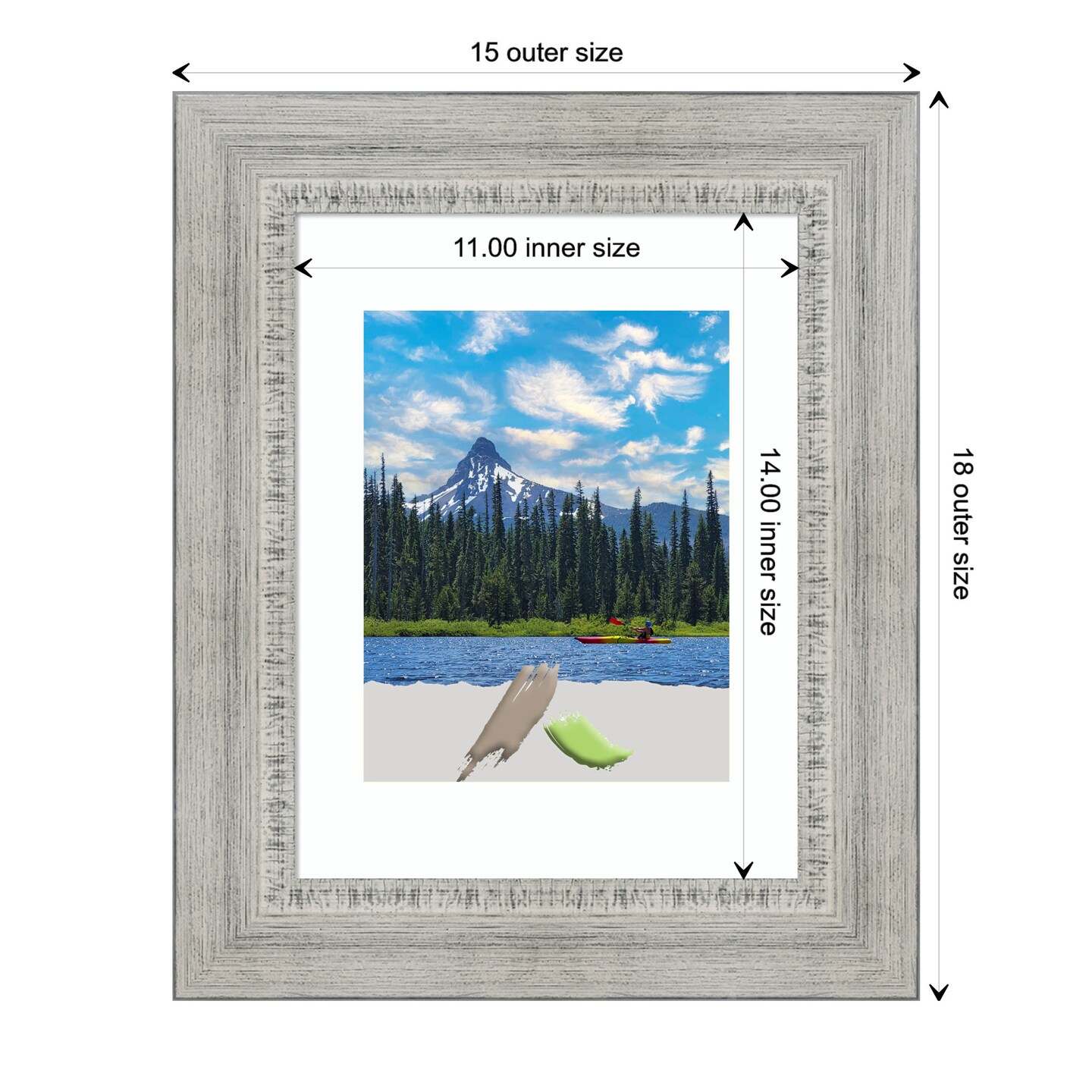 Rustic White Wash Wood Picture Frame