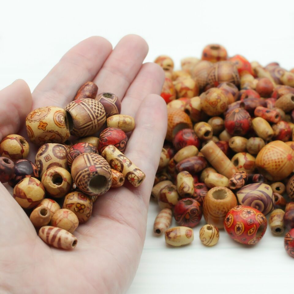 500 Wooden Beads for Jewelry Making.