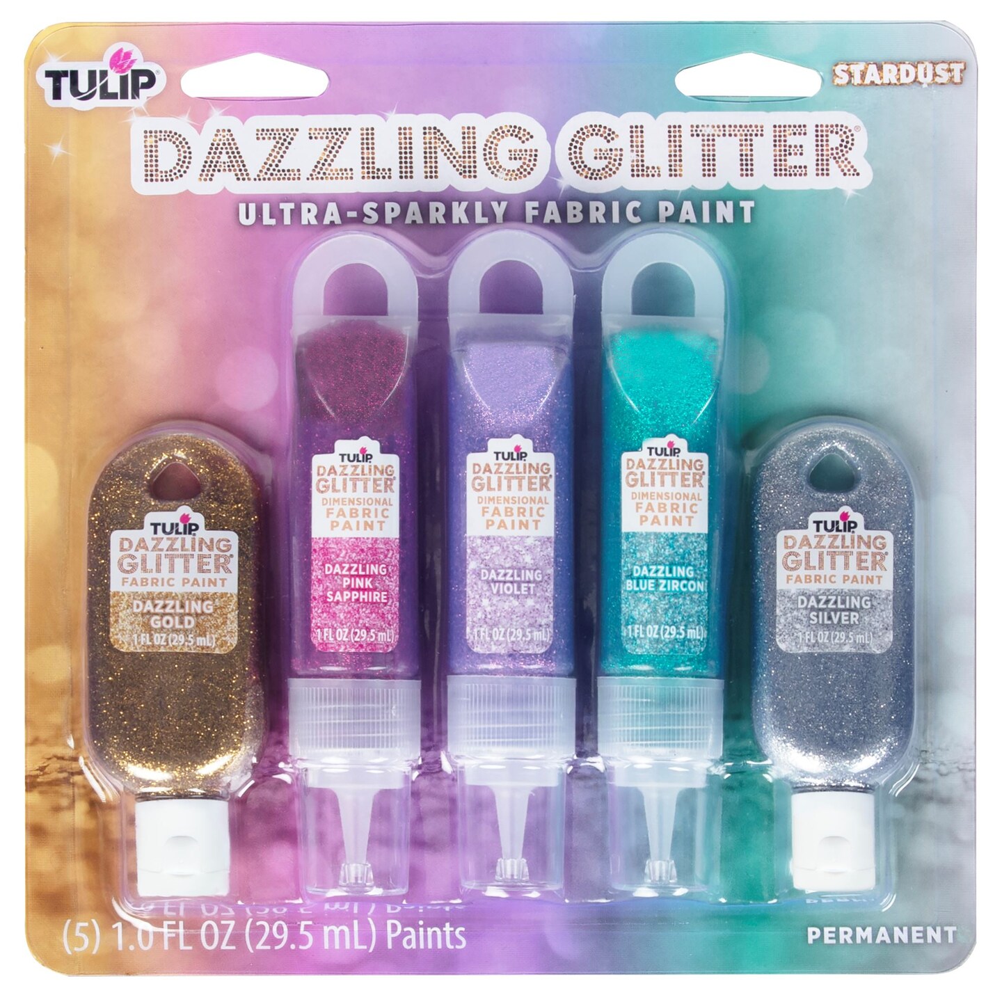 Tulip Dazzling Glitter Fabric Paint Stardust Combo Pack