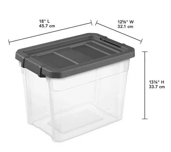 6 Pack of 30 Qt Clear Plastic Storage Container Bins with Latch Lid