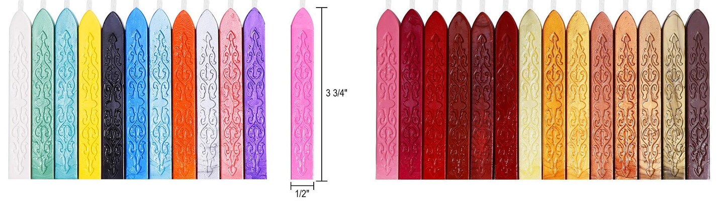 Anezus 26Pcs Antique Sealing Wax Sticks with Wicks for Postage Letter Retro Vintage Wax Seal Stamp, Assorted Colors