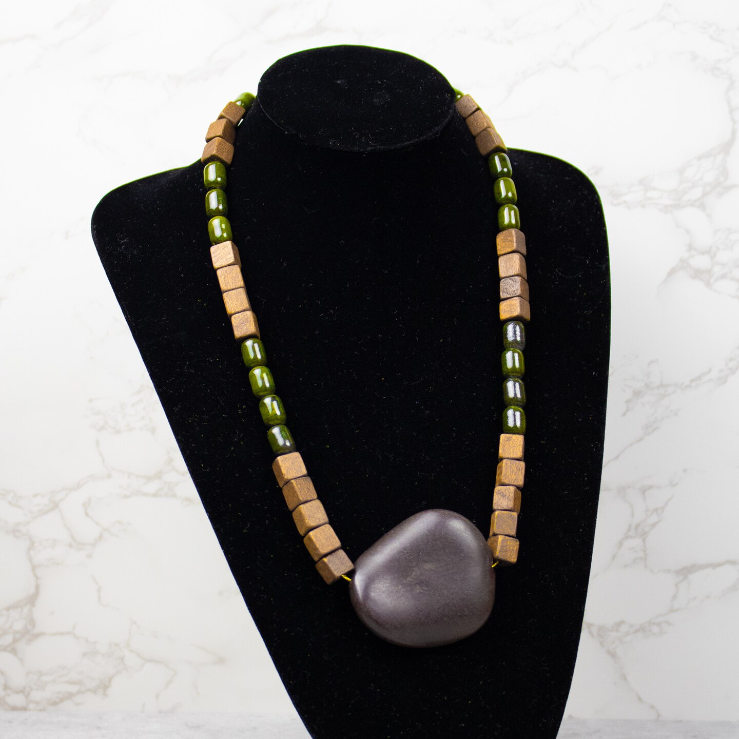 6 Packs of Eggplant Nut Beads - 5 pcs.