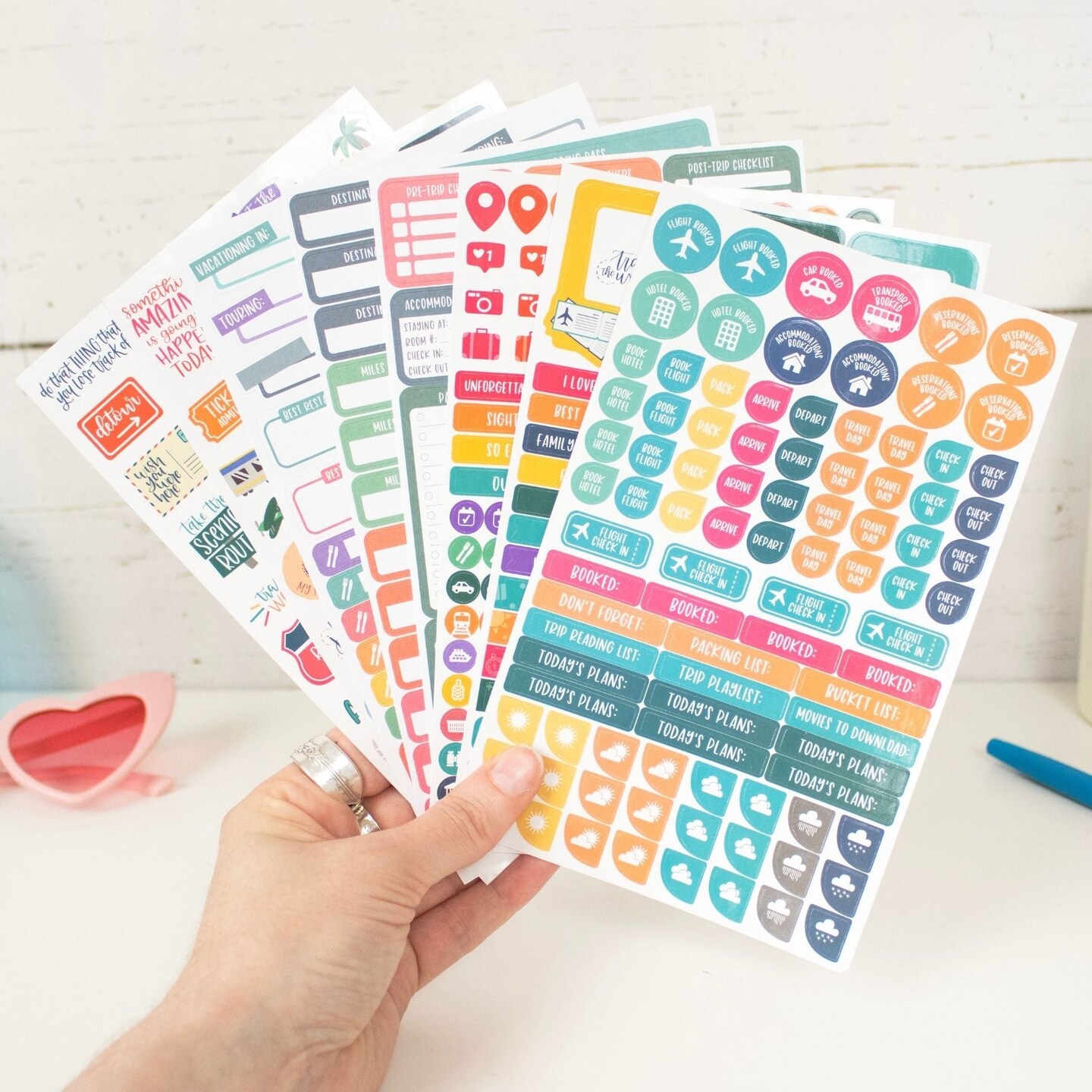 bloom daily planners Sticker Sheets, Travel Pack