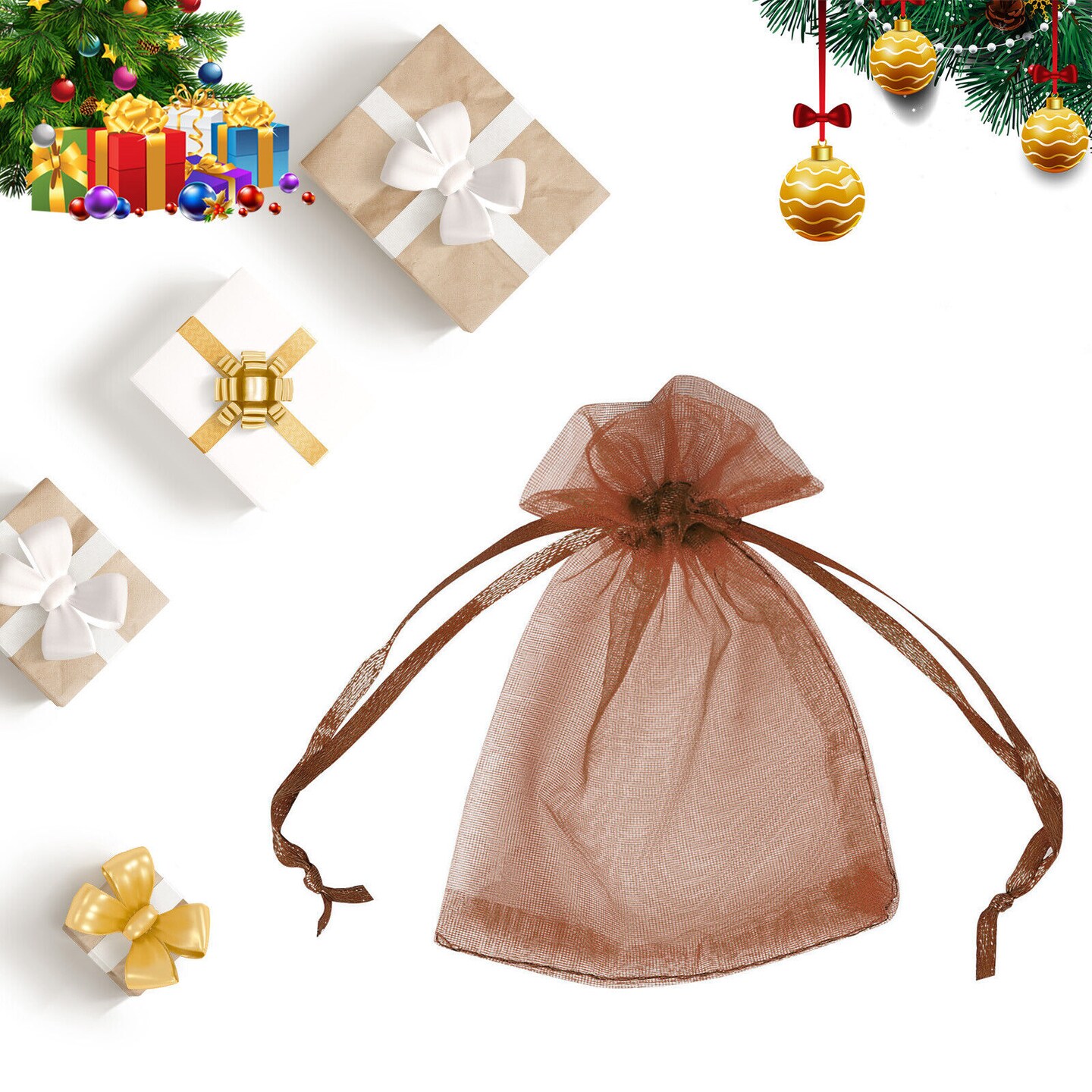 Kitcheniva 4&#x22; x 6&#x22; Organza Gift Candy Sheer Bags DIY Pouches 100 Pcs