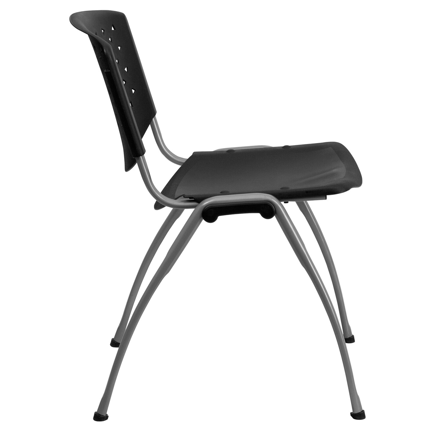 Emma and Oliver Home and Office Plastic Stack Chair with Perforated Back - Guest Chair