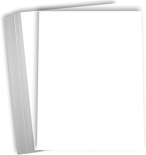 White Cardstock Printer Paper By Hamilco (50-Pack)- 8.5 x 11” Thick Card  Stock For Card Making- 80lb Heavyweight Stationery Card Stock Paper Cover-  Great For Invitations, Birthdays, Awards, Brochures