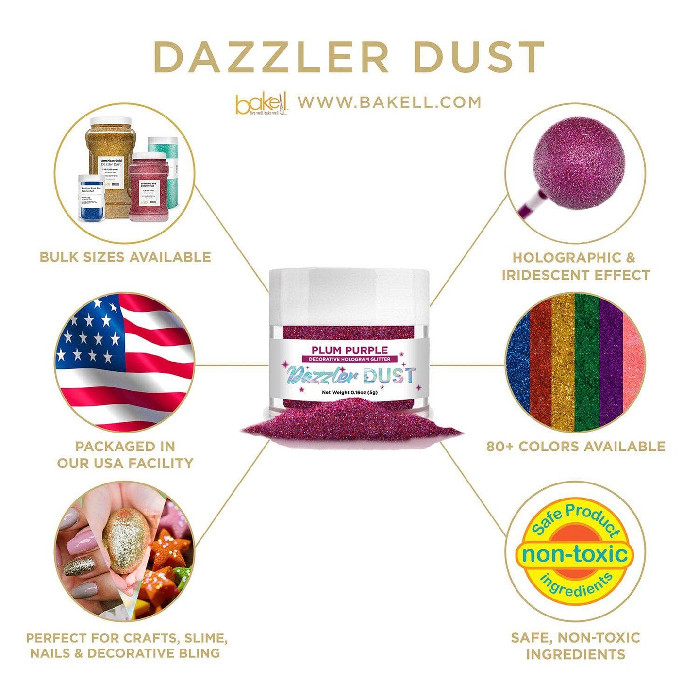 Plum Purple Dazzler Dust&#xAE; 5 Gram Jar