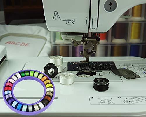 Size A/Class 15 /SA156 Prewound Bobbin Thread 60wt Filament Polyester Embroidery Threads 26-Pack Set (26 Assorted Colors)